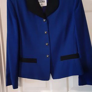 Kasper for A.S.L. beautiful cobalt blue, never worn, 100% wool, fully lined.